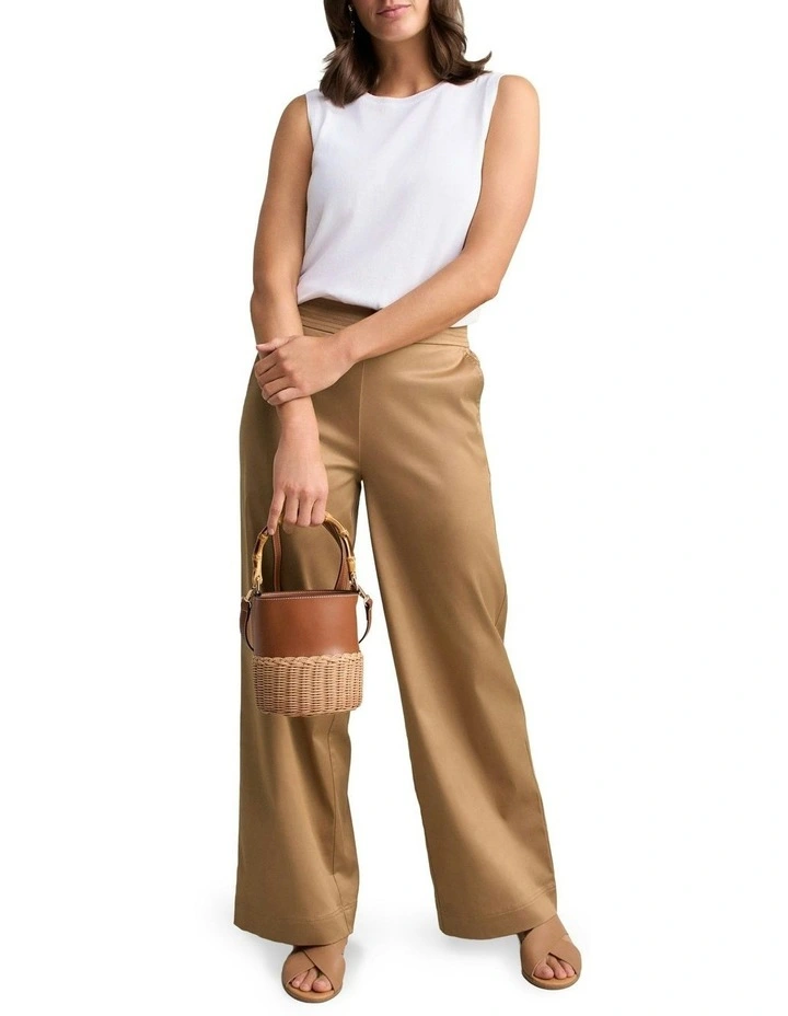 Wide Leg Pant in Tan image 2