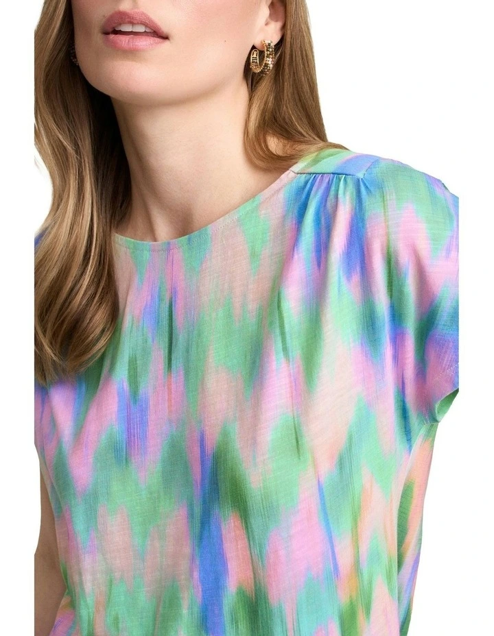 Tie Dye Printed T-shirt in Multi image 3