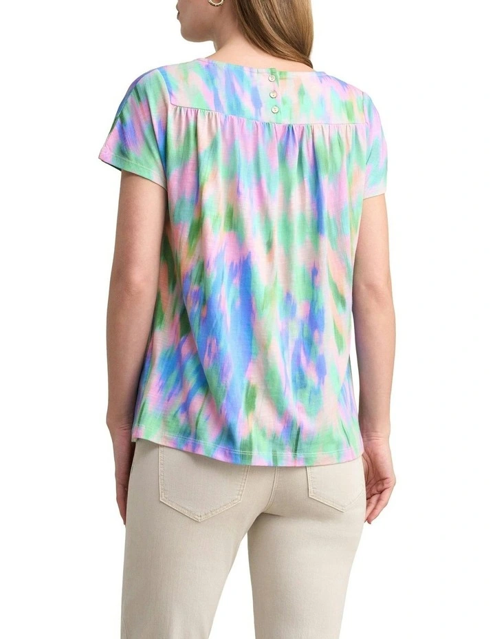 Tie Dye Printed T-shirt in Multi image 5