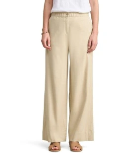 Linen Blend Pant in Taupe