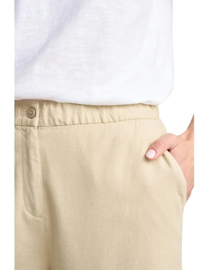 Linen Blend Pant in Taupe image 3