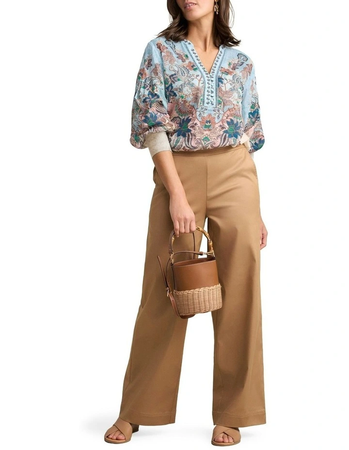 Cotton Silk Blouse in Blue image 2