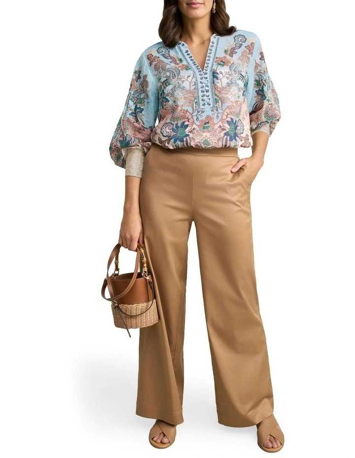 Cotton Silk Blouse in Blue image 5