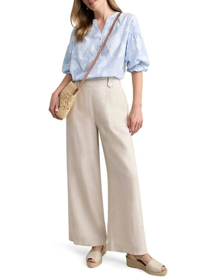 Floral Jacquard Blouse in Blue image 2