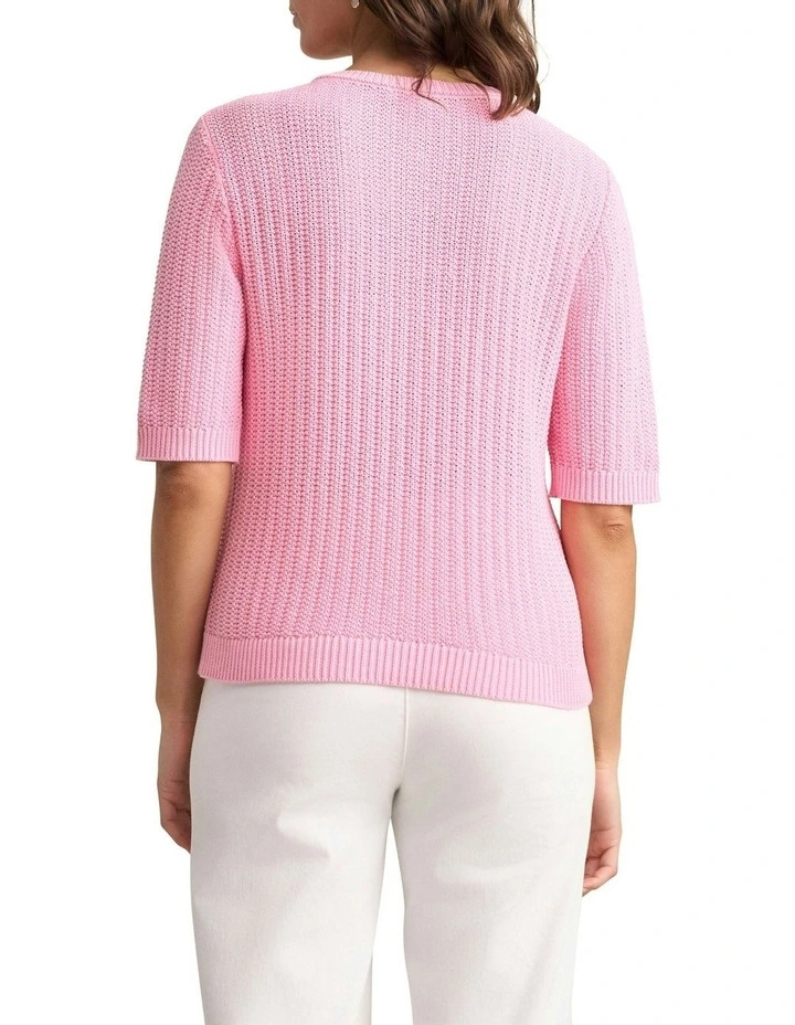 Short Sleeve Cardigan in Petal Pink image 4