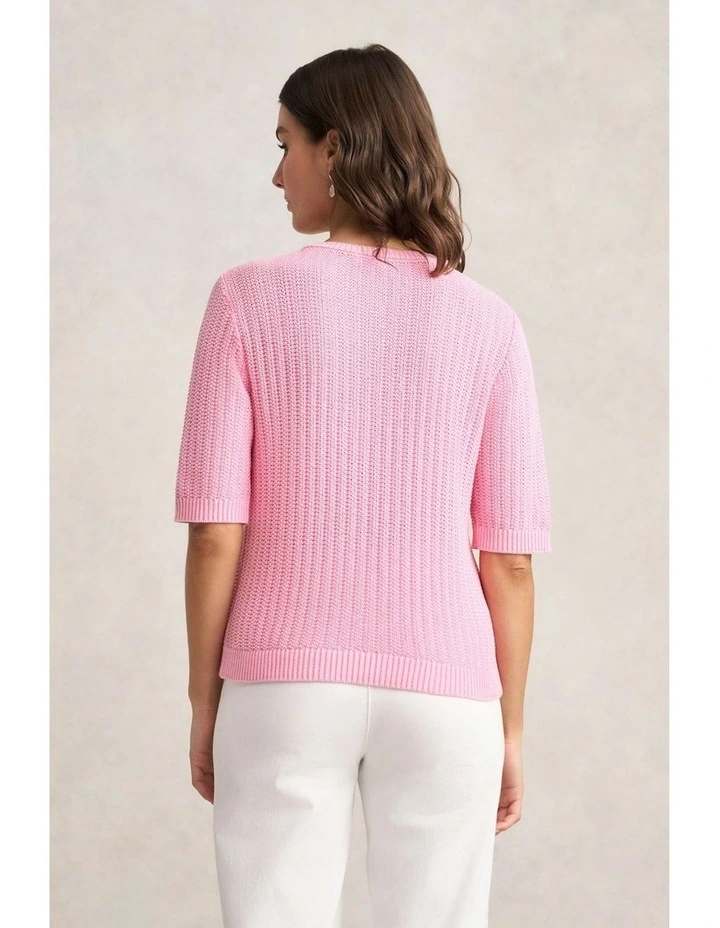 Short Sleeve Cardigan in Petal Pink image 5