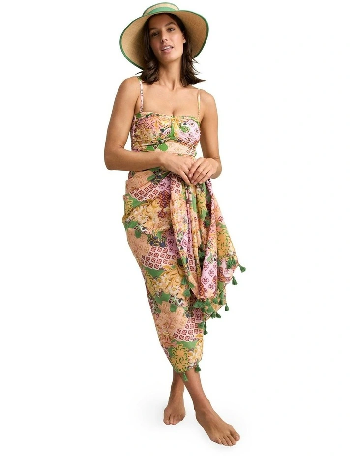 Convertible Bather Patch Floral Print One Piece in Multi image 2