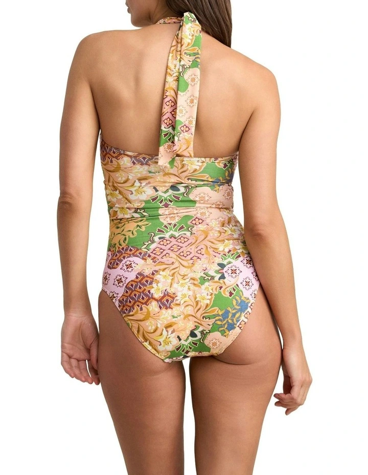 Convertible Bather Patch Floral Print One Piece in Multi image 6
