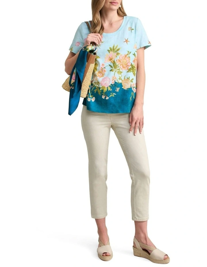 Printed Cotton T-shirt in Multi image 2