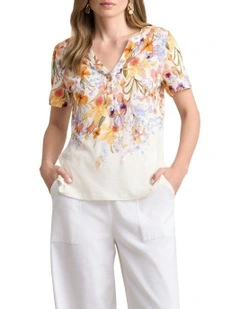 Notch Neck Tee in Multi