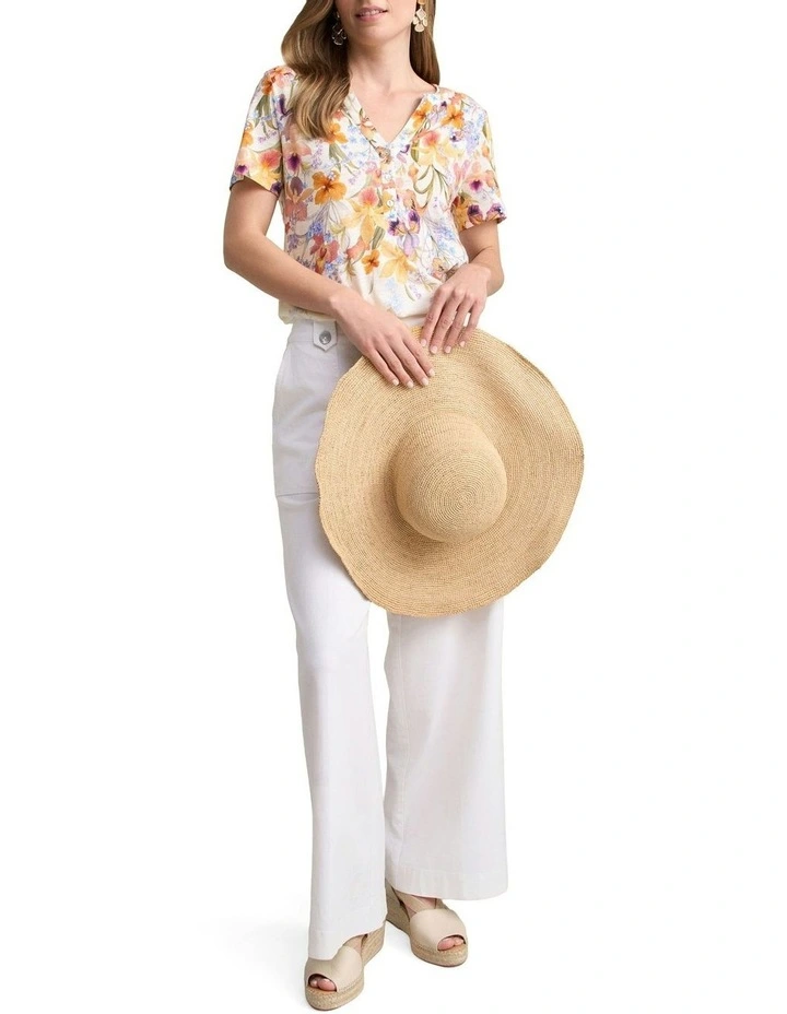 Notch Neck Tee in Multi image 2