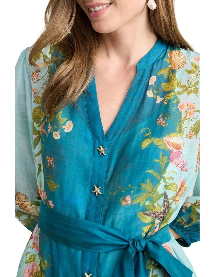 Border Printed Dress in Multi image 2