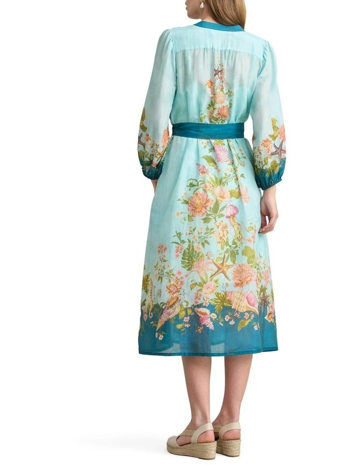 Border Printed Dress in Multi image 4