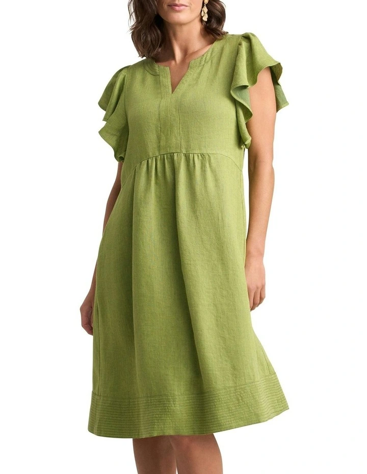 Flutter Sleeve Dress in Citrus Cross Dye image 1