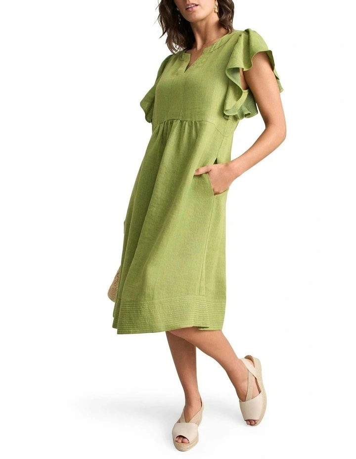 Flutter Sleeve Dress in Citrus Cross Dye image 2