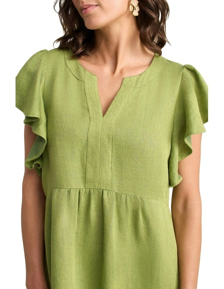 Flutter Sleeve Dress in Citrus Cross Dye image 3