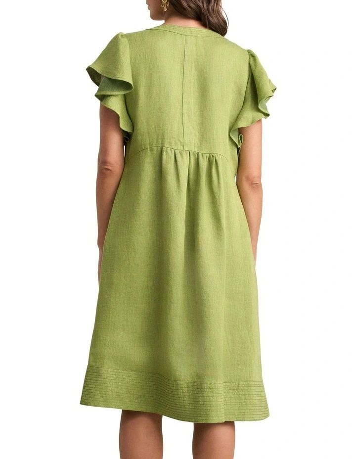 Flutter Sleeve Dress in Citrus Cross Dye image 4