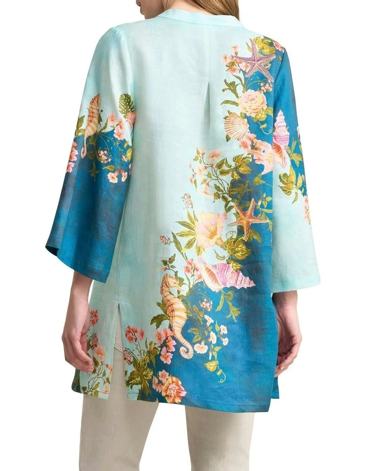 Border Placement Kaftan Top in Multi image 4