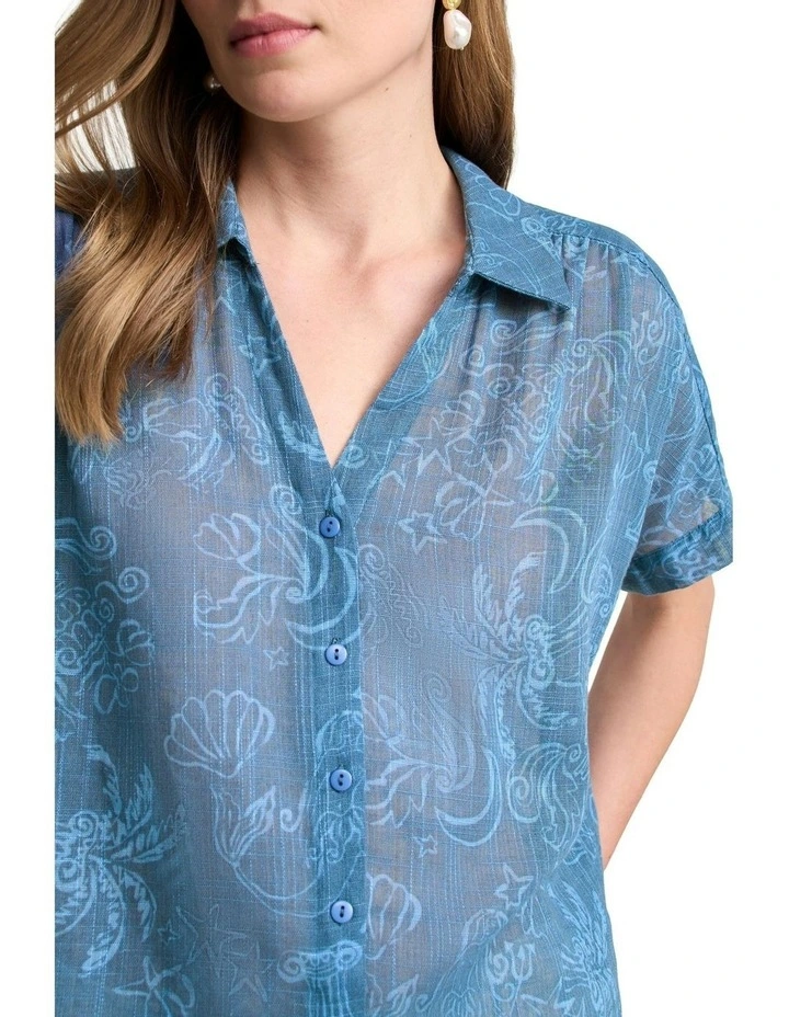 Printed Shirt in Blue image 3
