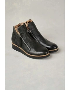 Double Zip Sneaker Boot in Black