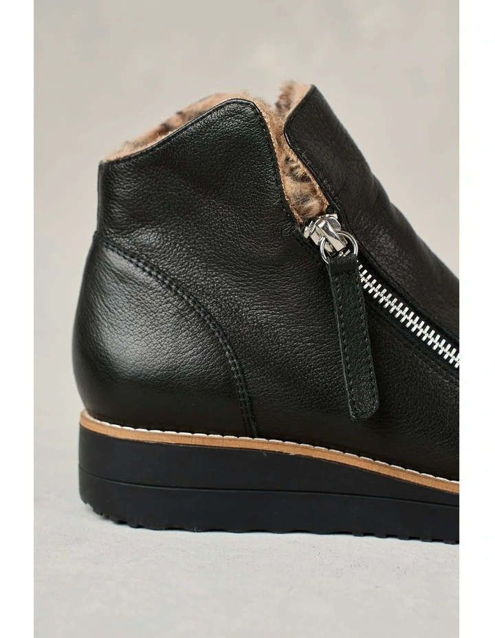 Double Zip Sneaker Boot in Black image 5