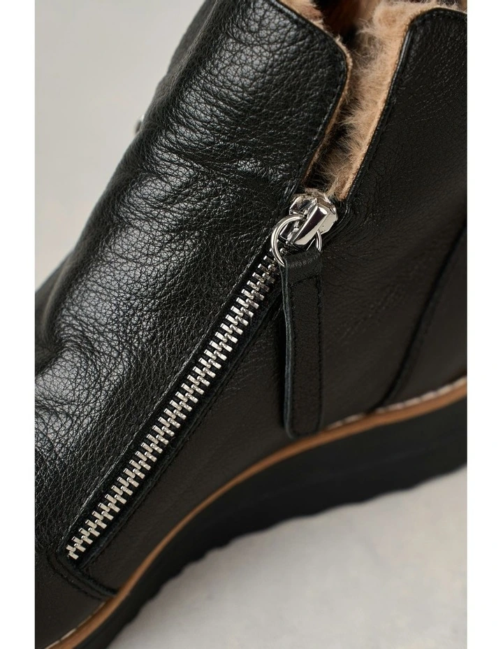 Double Zip Sneaker Boot in Black image 6