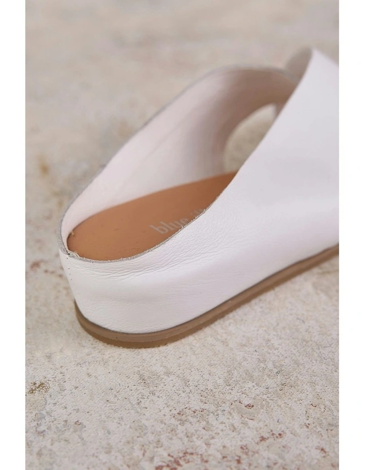 Harli Cross Strap Flat Sandal in White image 7