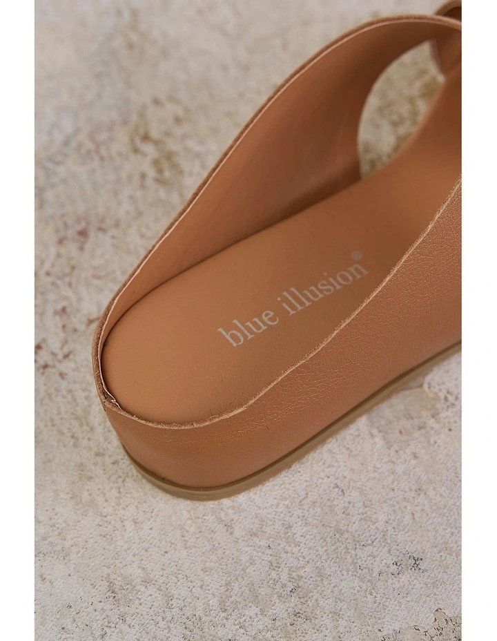 Harli Cross Strap Flat Sandal in Tan image 5