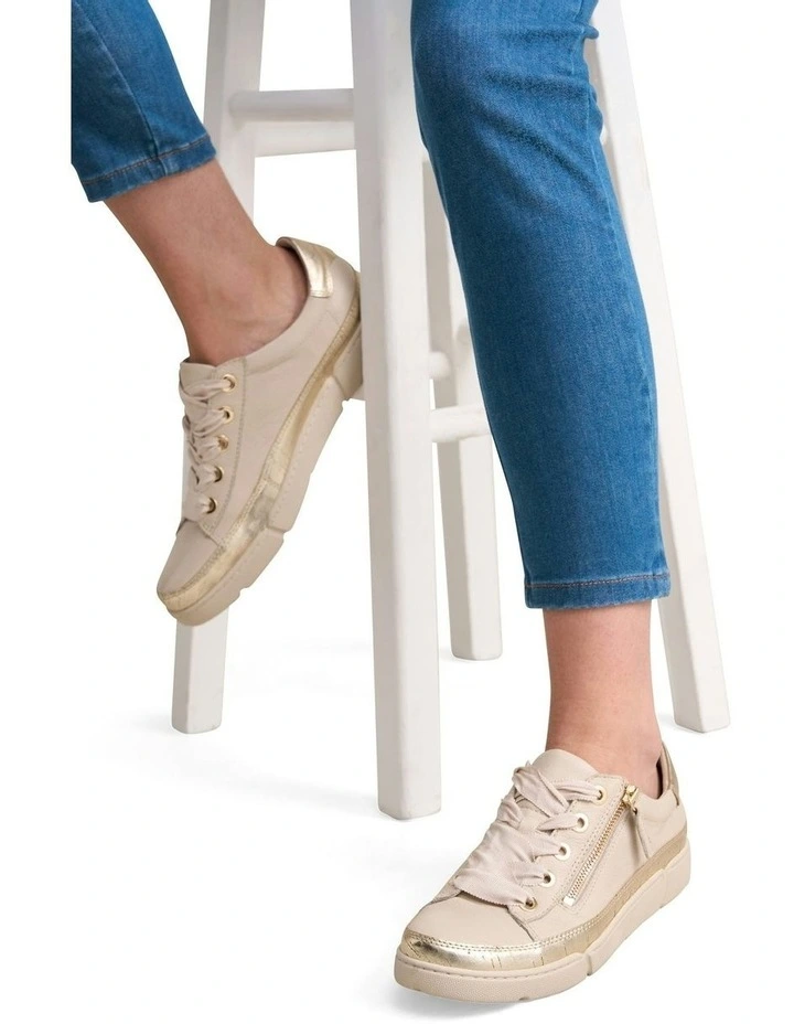 Talina Leather Sneaker in Almond image 2