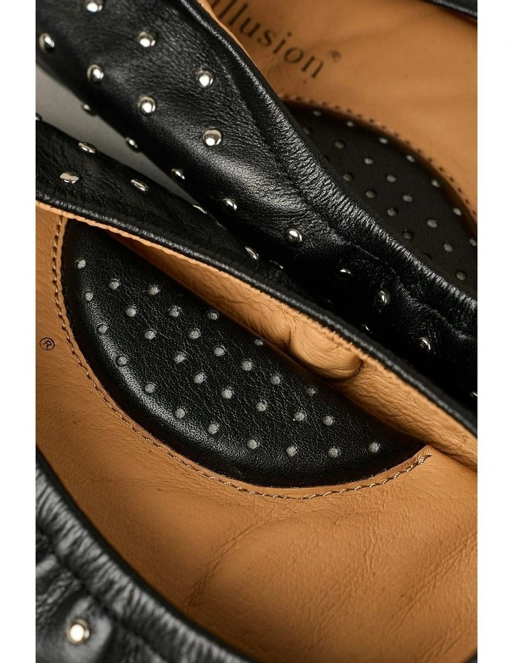 Sadie Stud Flat Ballet in Black image 4