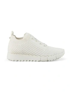 Perla Knit Sneaker in White