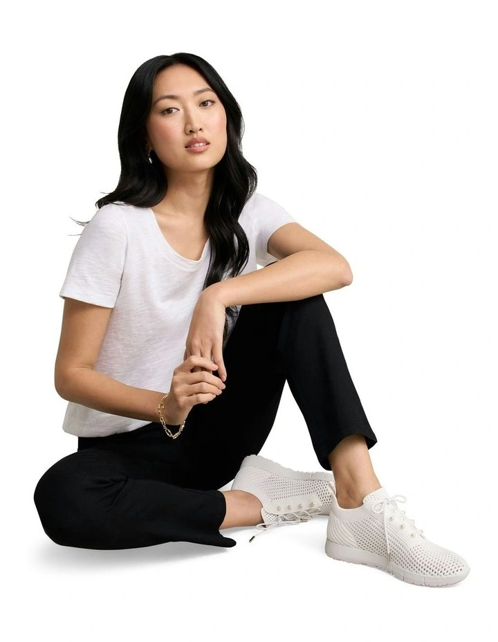 Perla Knit Sneaker in White image 2
