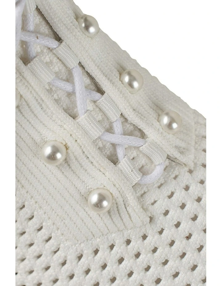 Perla Knit Sneaker in White image 4