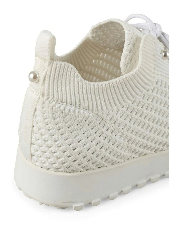 Perla Knit Sneaker in White image 5