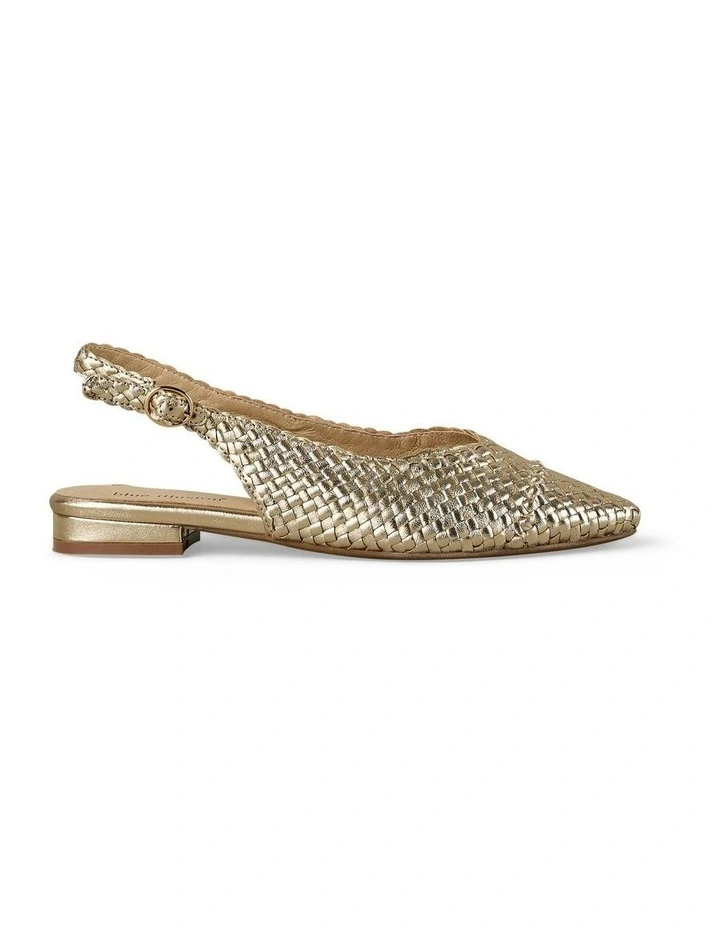 Hazel Woven Slingback Shoes in Gold image 1