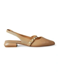 Audrey Sling Back Shoes in Tan
