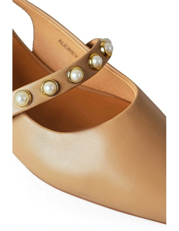 Audrey Sling Back Shoes in Tan image 4