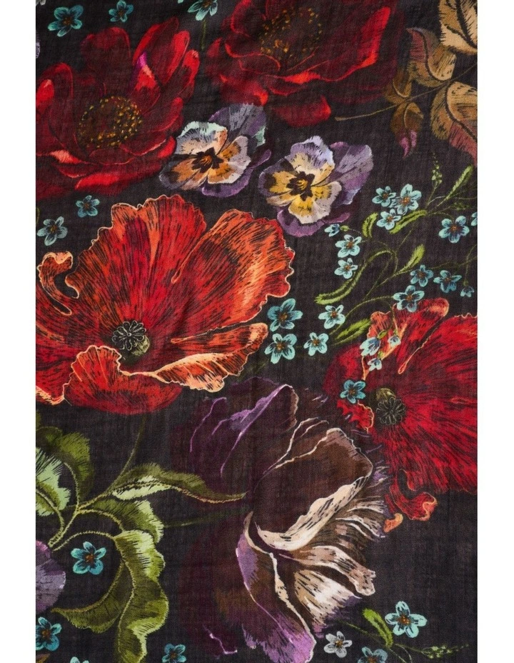 Midnight Floral Gardens Scarf in Multicolour image 4