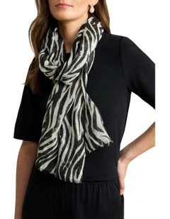 Zebra Scarf in Black/Cream