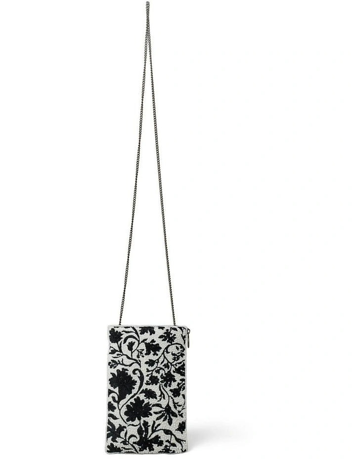 Monochrome Beaded Mini Clutch in Black image 5