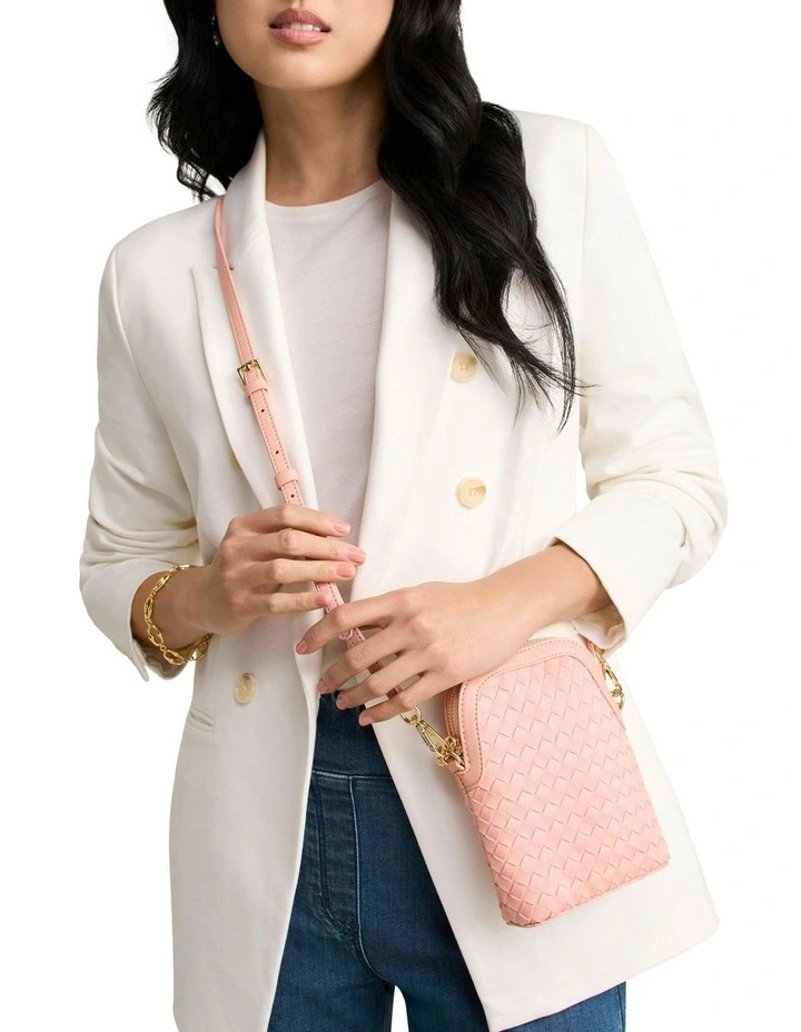 Soft Woven Phone Bag in Light Pink image 2