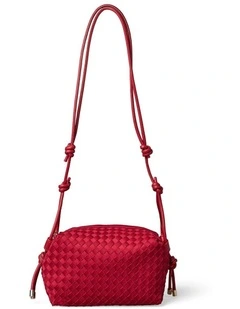 Soft Woven Crossbody Bag in Rosewood