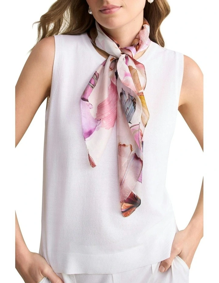 Impasto Floral Scarf in Multicolour image 1