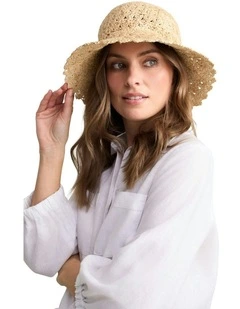 Wide Brim Straw Hat in Neutral
