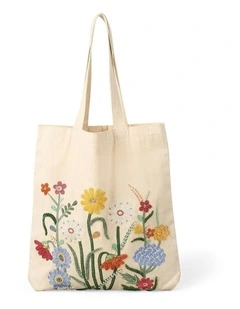 Floral Beaded Tote Bag in Multicolour