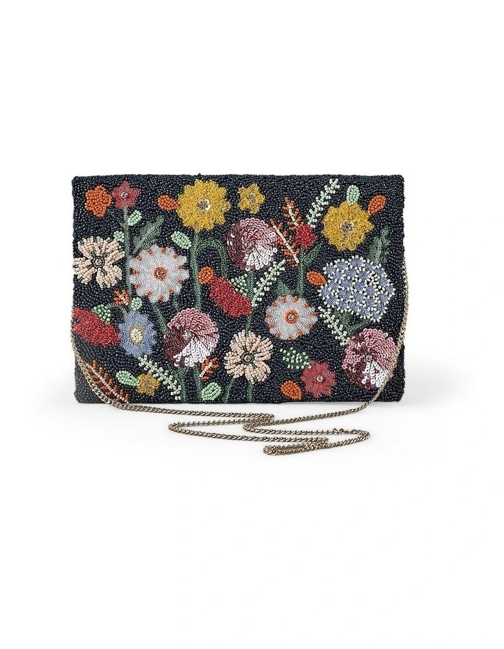 Floral Beaded Clutch in Multicolour image 1