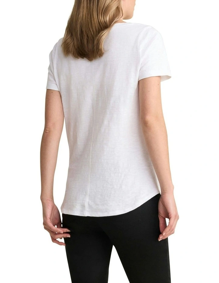 Organic Cotton T-shirt in White image 4