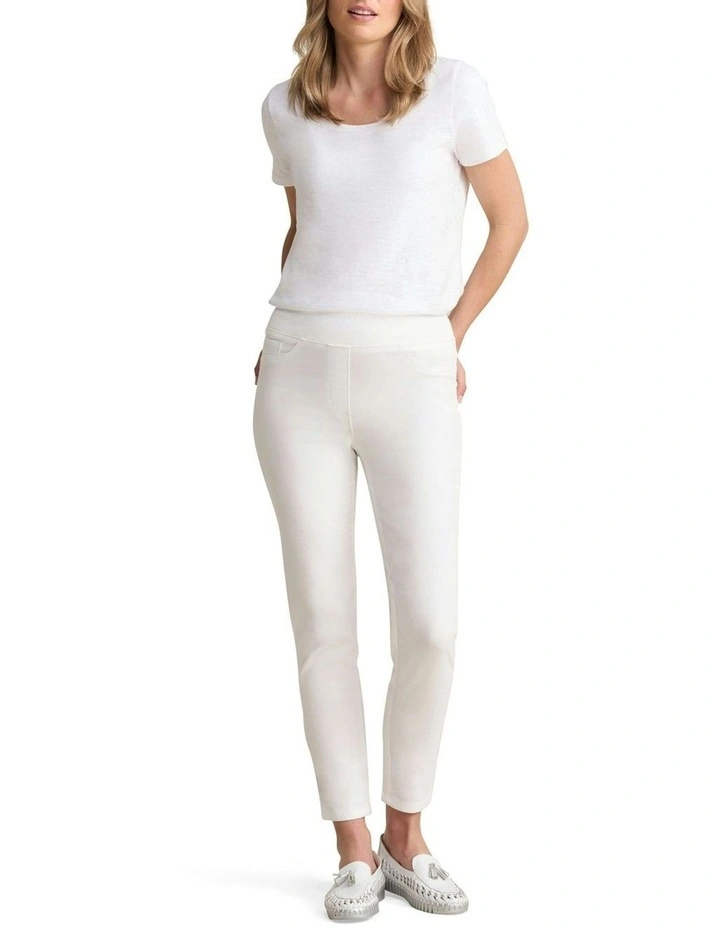 7/8 Skinny Leg Bengajean in White image 2