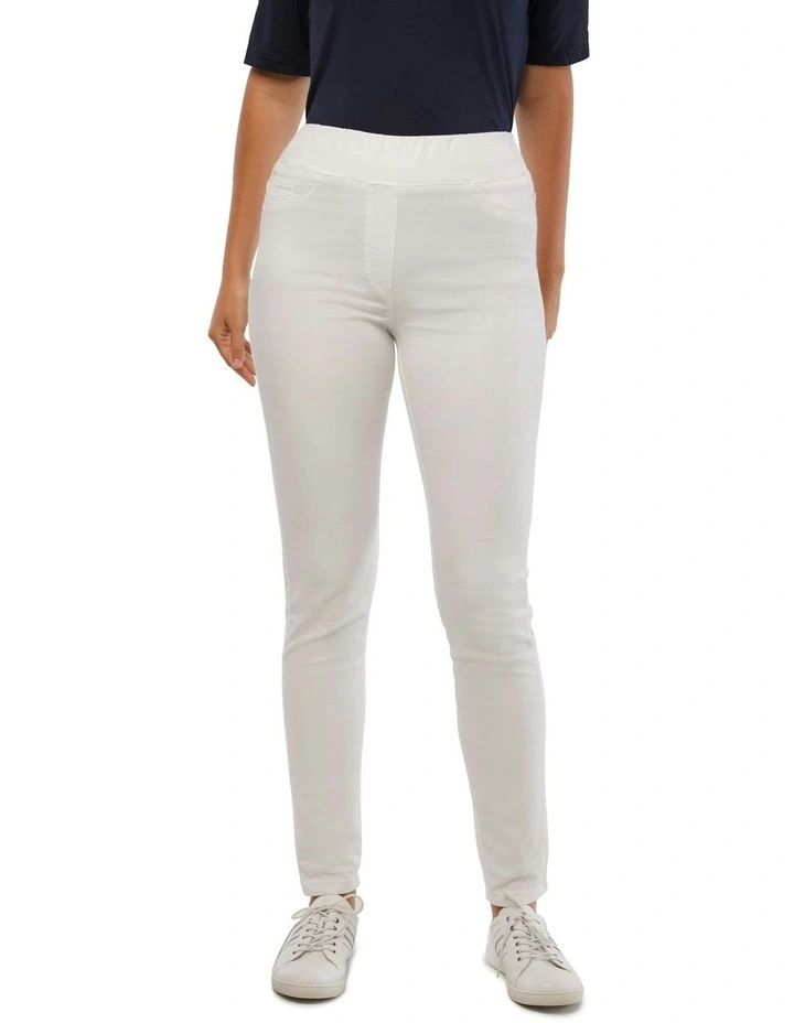 Full Length Skinny Leg Bengajean in White image 1