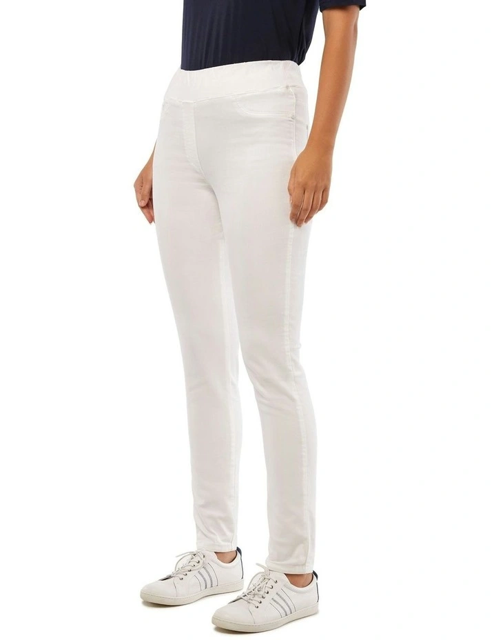 Full Length Skinny Leg Bengajean in White image 4